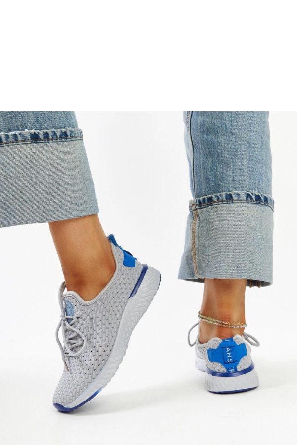 Grey Sport Shoes in Women`s Athletic Shoes, Trainers, Sneakers with Fabric and Heel Height