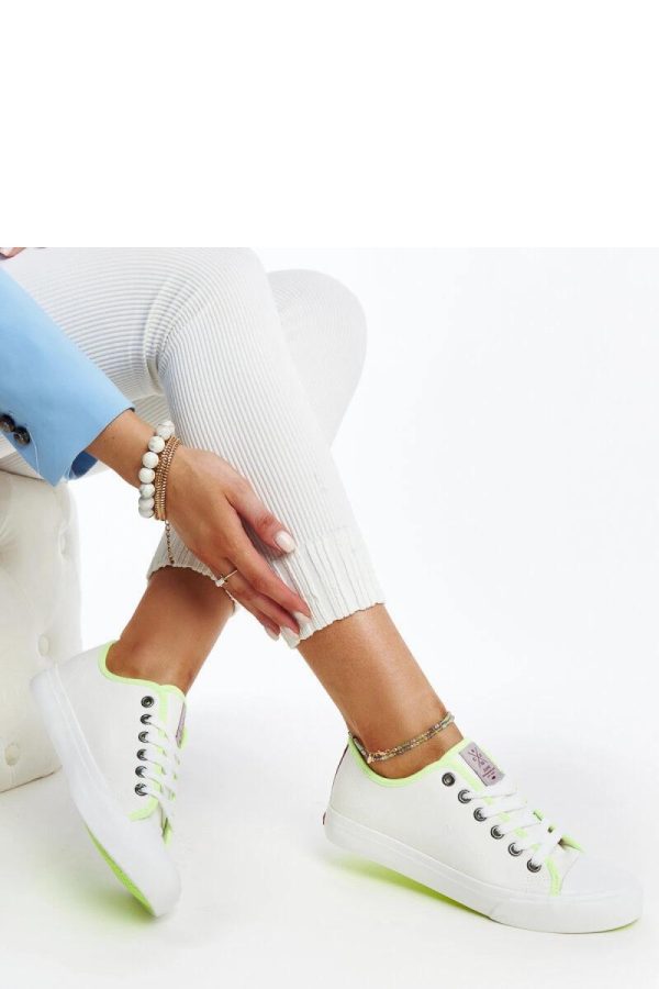 White Sneakers in Women`s Athletic Shoes, Trainers, Sneakers with Fabric and Heel Height
