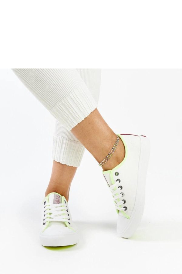 White Sneakers in Women`s Athletic Shoes, Trainers, Sneakers with Fabric and Heel Height
