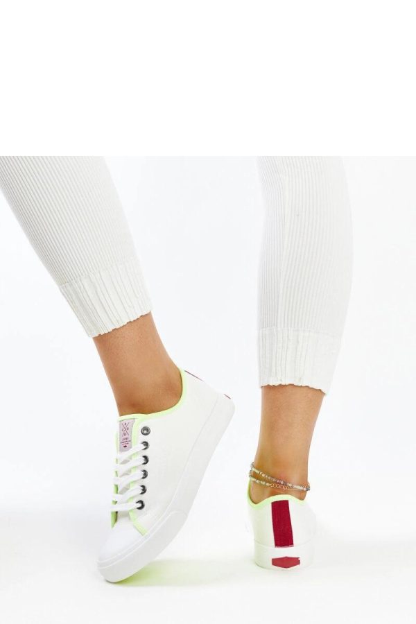 White Sneakers in Women`s Athletic Shoes, Trainers, Sneakers with Fabric and Heel Height