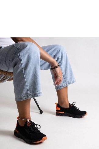Black Sport Shoes in Women`s Athletic Shoes, Trainers, Sneakers with Fabric and Heel Height