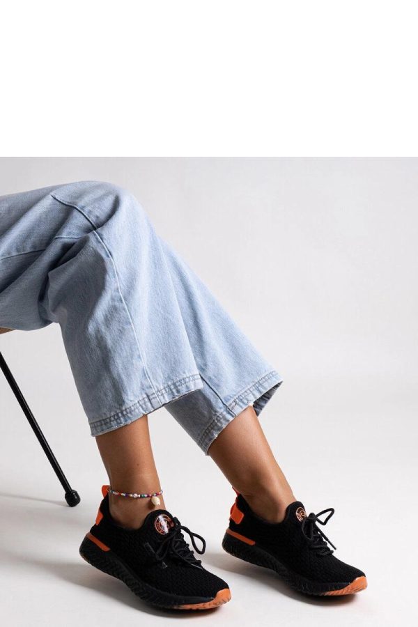 Black Sport Shoes in Women`s Athletic Shoes, Trainers, Sneakers with Fabric and Heel Height