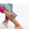 Pink Sneakers in Women`s Athletic Shoes, Trainers, Sneakers with Fabric and Heel Height