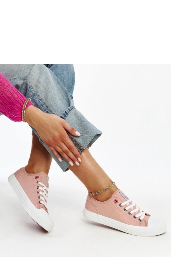 Pink Sneakers in Women`s Athletic Shoes, Trainers, Sneakers with Fabric and Heel Height