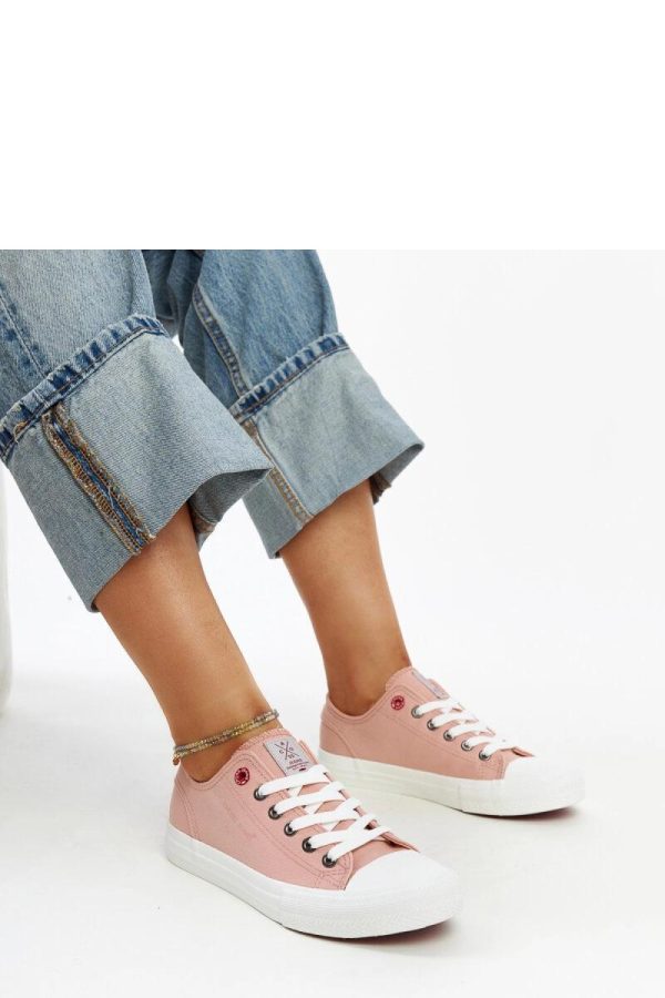 Pink Sneakers in Women`s Athletic Shoes, Trainers, Sneakers with Fabric and Heel Height