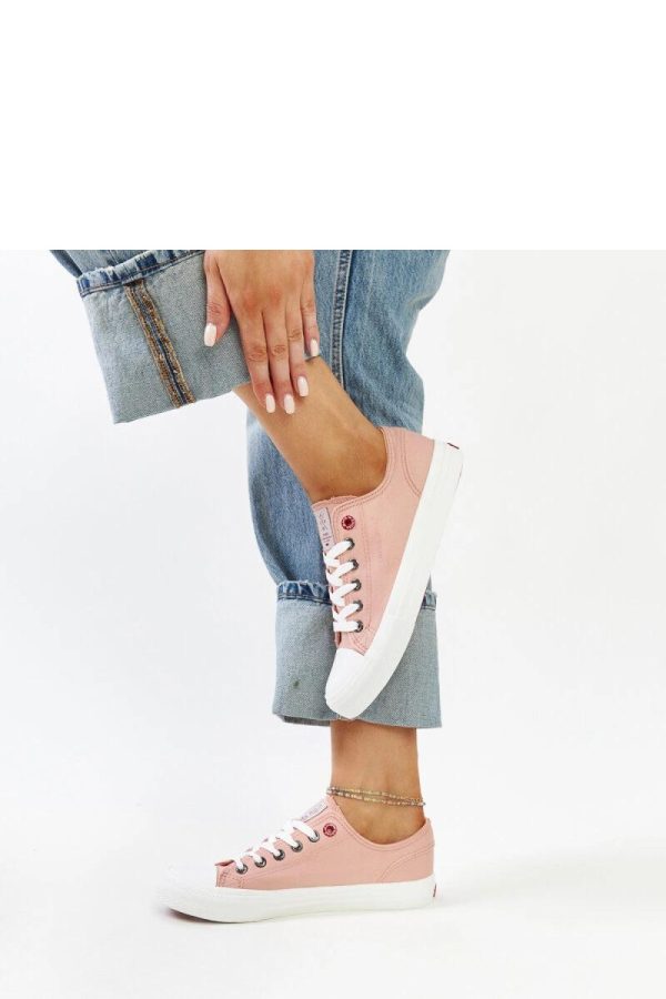 Pink Sneakers in Women`s Athletic Shoes, Trainers, Sneakers with Fabric and Heel Height