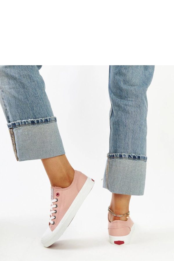 Pink Sneakers in Women`s Athletic Shoes, Trainers, Sneakers with Fabric and Heel Height