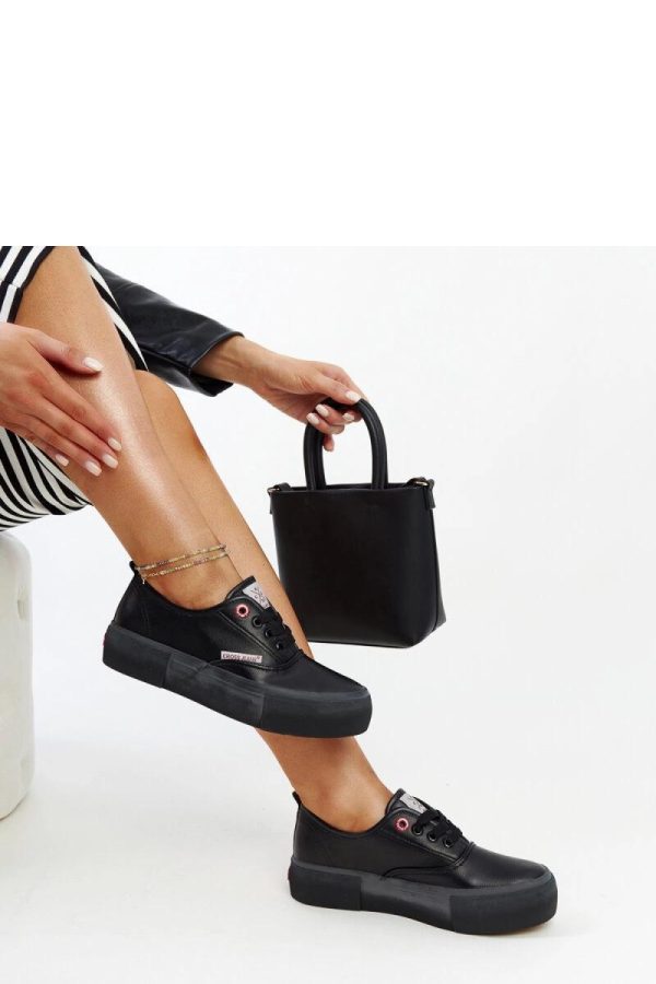 Black Sneakers in Women`s Athletic Shoes, Trainers, Sneakers with Fabric and Heel Height
