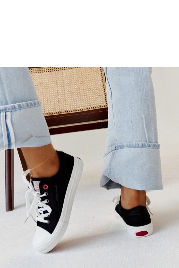 Black Sneakers in Women`s Athletic Shoes, Trainers, Sneakers with Fabric and Heel Height
