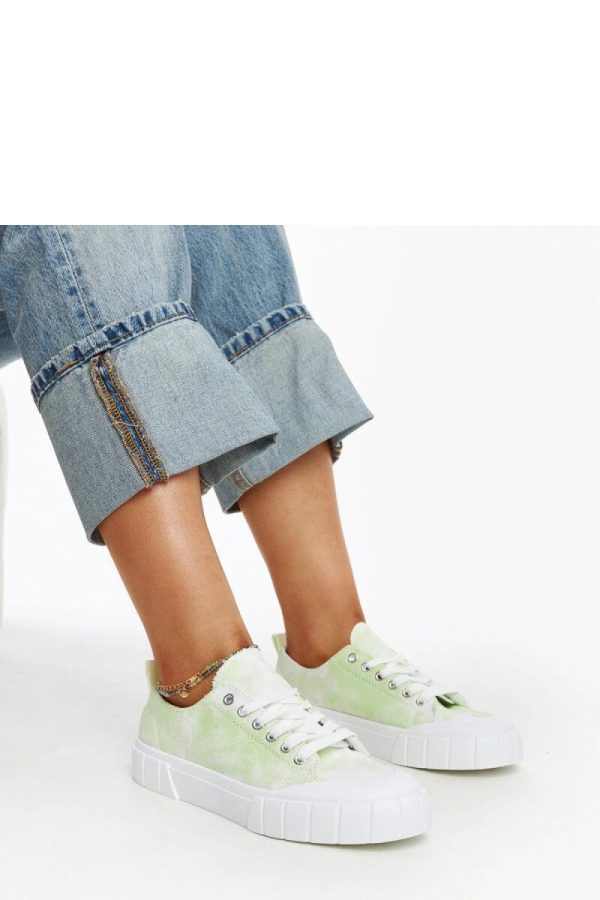 Green Sneakers in Women`s Athletic Shoes, Trainers, Sneakers with Fabric and Heel Height