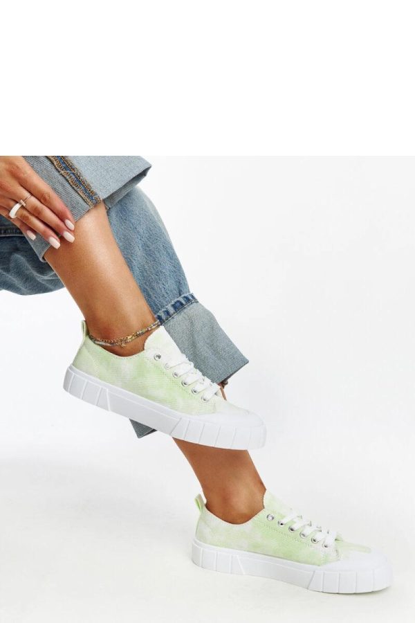 Green Sneakers in Women`s Athletic Shoes, Trainers, Sneakers with Fabric and Heel Height