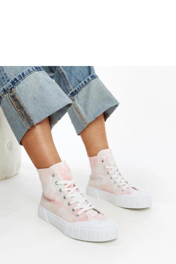 Pink Sneakers in Women`s Athletic Shoes, Trainers, Sneakers with Fabric and Heel Height