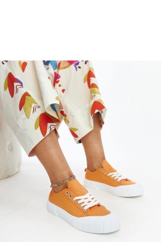 Orange Sneakers.Fabric and Heel Height