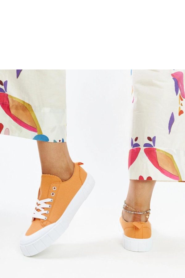 Orange Sneakers.Fabric and Heel Height