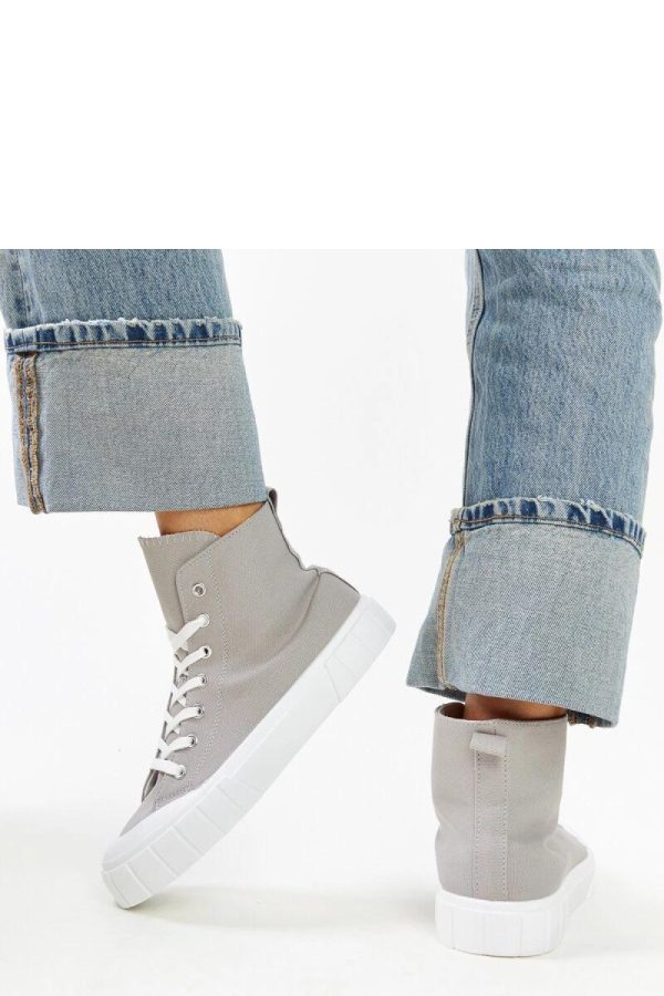 Grey Sneakers.Fabric and Heel Height