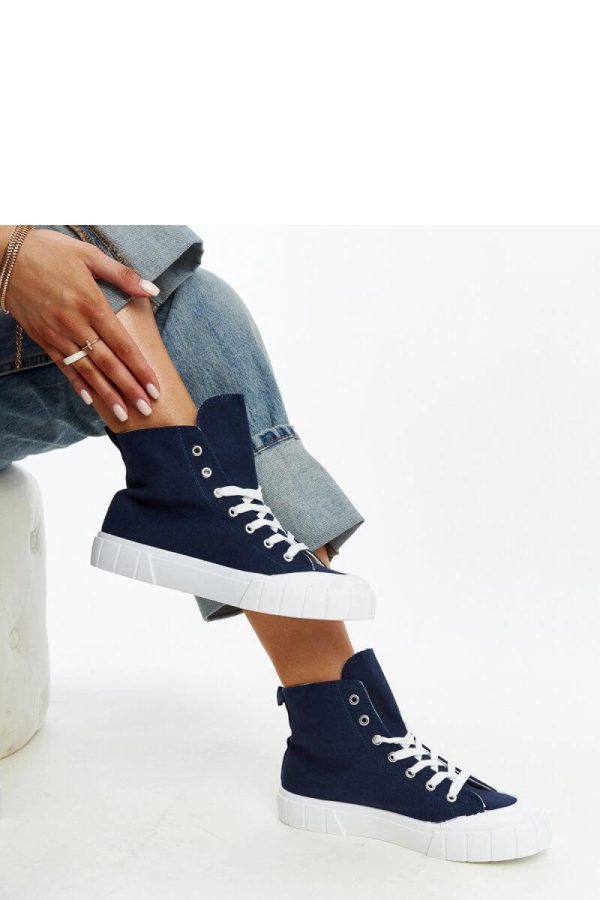 Blue Sneakers in Women`s Athletic Shoes, Trainers, Sneakers with Fabric and Heel Height