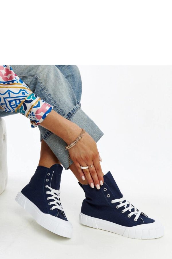 Blue Sneakers in Women`s Athletic Shoes, Trainers, Sneakers with Fabric and Heel Height