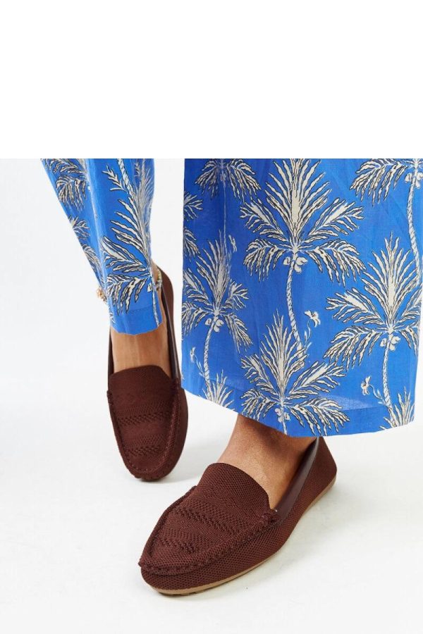 Brown Mocassin...Fabric and Heel Height