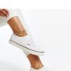 White Sneakers in Women`s Athletic Shoes, Trainers, Sneakers with Fabric and Heel Height