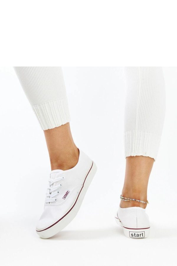White Sneakers in Women`s Athletic Shoes, Trainers, Sneakers with Fabric and Heel Height