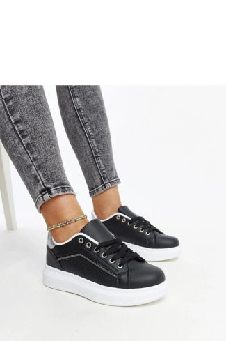 Black Sport Shoes in Women`s Athletic Shoes, Trainers, Sneakers with Fabric and Heel Height