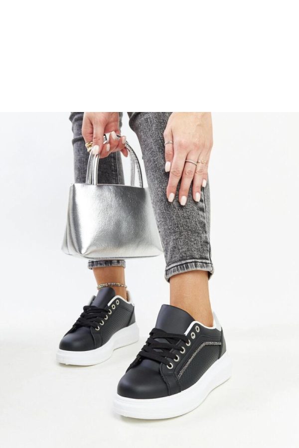Black Sport Shoes in Women`s Athletic Shoes, Trainers, Sneakers with Fabric and Heel Height