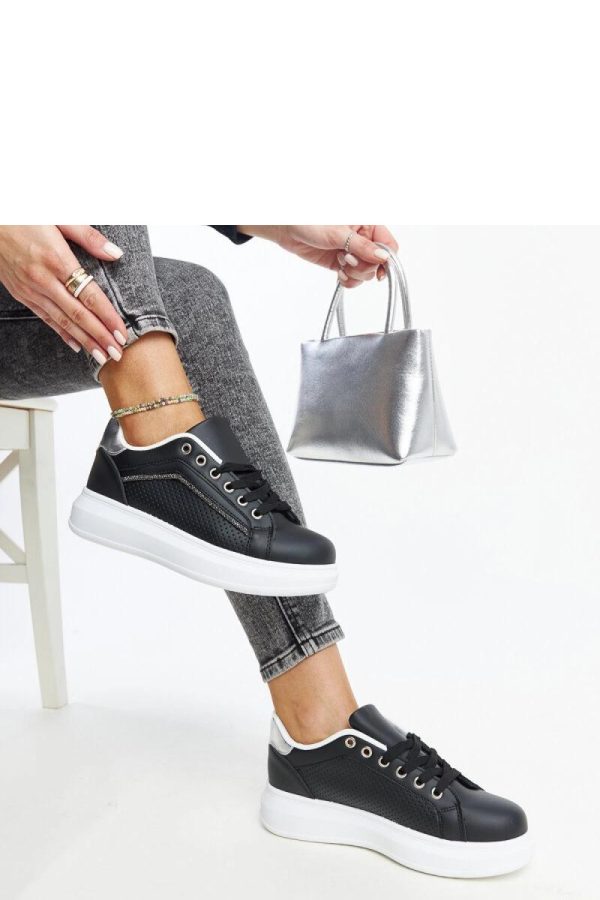Black Sport Shoes in Women`s Athletic Shoes, Trainers, Sneakers with Fabric and Heel Height