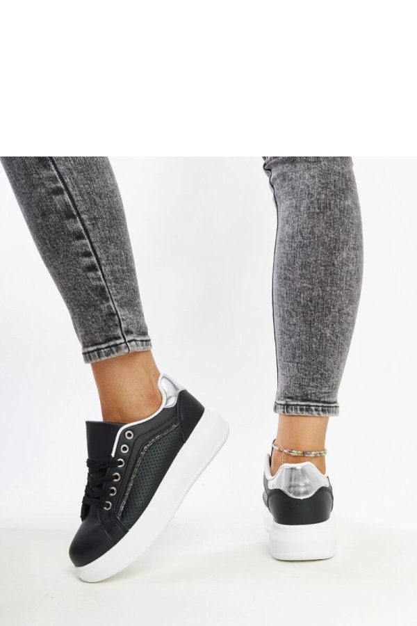 Black Sport Shoes in Women`s Athletic Shoes, Trainers, Sneakers with Fabric and Heel Height