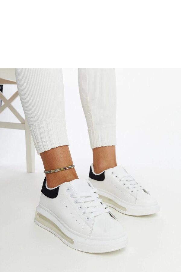White Sport Shoes in Women`s Athletic Shoes, Trainers, Sneakers with Fabric and Heel Height