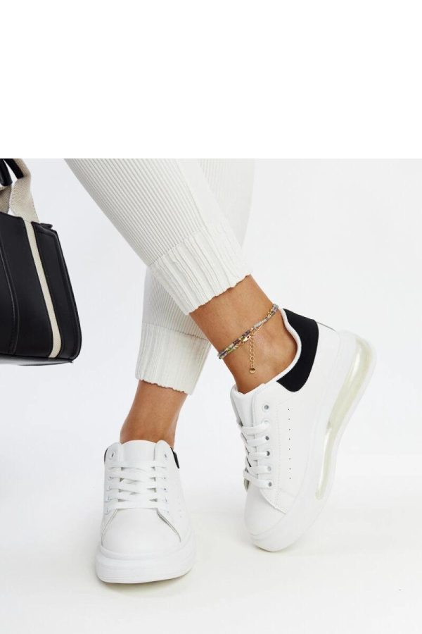 White Sport Shoes in Women`s Athletic Shoes, Trainers, Sneakers with Fabric and Heel Height