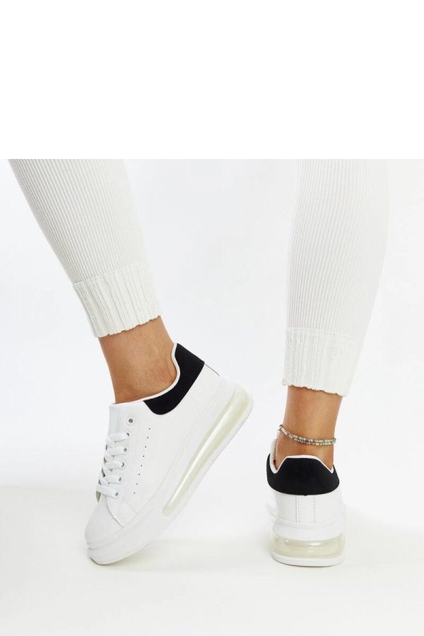 White Sport Shoes in Women`s Athletic Shoes, Trainers, Sneakers with Fabric and Heel Height