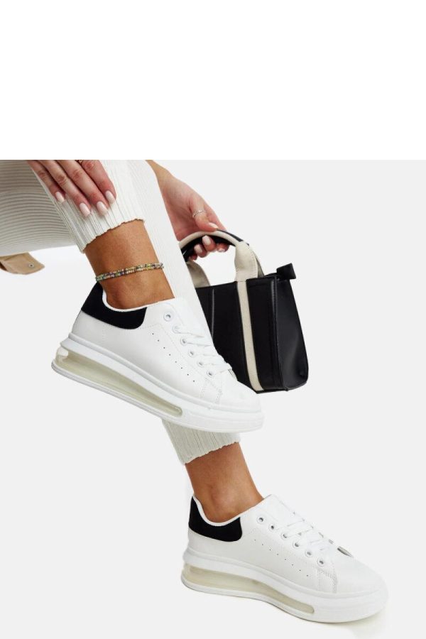 White Sport Shoes in Women`s Athletic Shoes, Trainers, Sneakers with Fabric and Heel Height