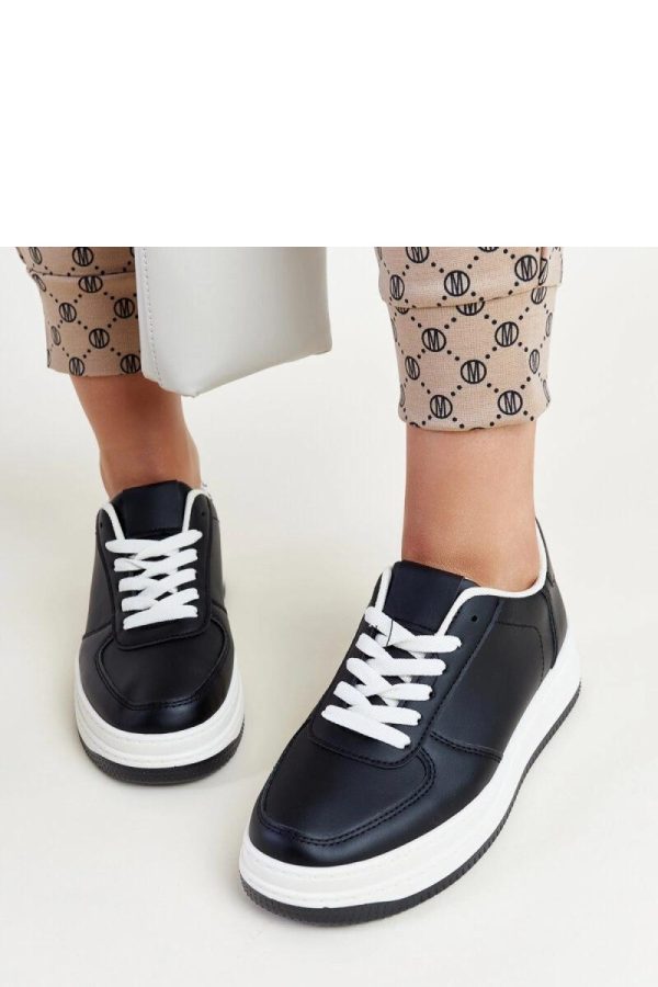 Black Platform Sneakers in Women`s Athletic Shoes, Trainers, Sneakers with Fabric and Heel Height