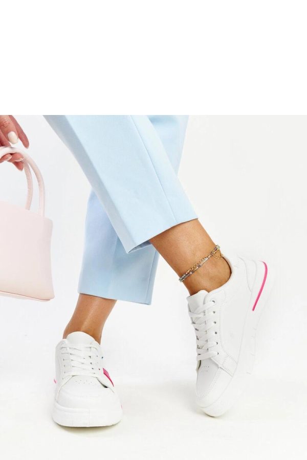 White Sport Shoes.Fabric and Heel Height