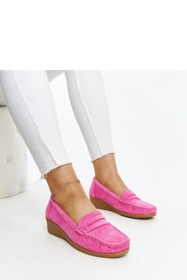 Pink Mocassin in Moccasins, Loafers with Fabric and Heel Height