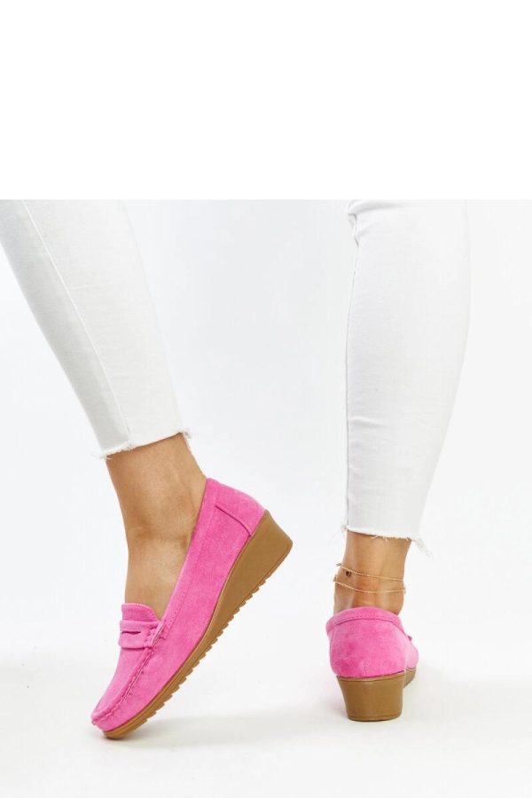 Pink Mocassin in Moccasins, Loafers with Fabric and Heel Height