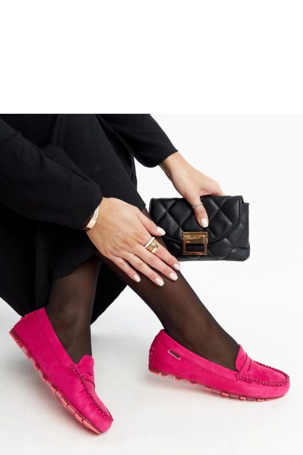Pink Mocassin in Moccasins, Loafers with Fabric and Heel Height