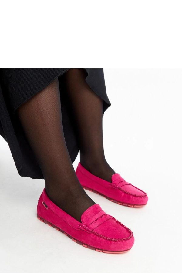 Pink Mocassin in Moccasins, Loafers with Fabric and Heel Height