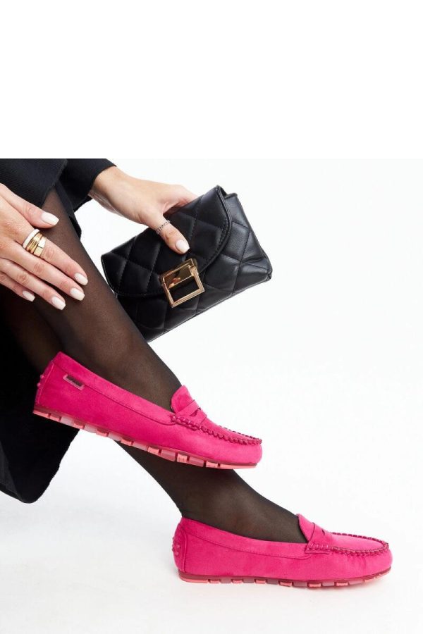 Pink Mocassin in Moccasins, Loafers with Fabric and Heel Height