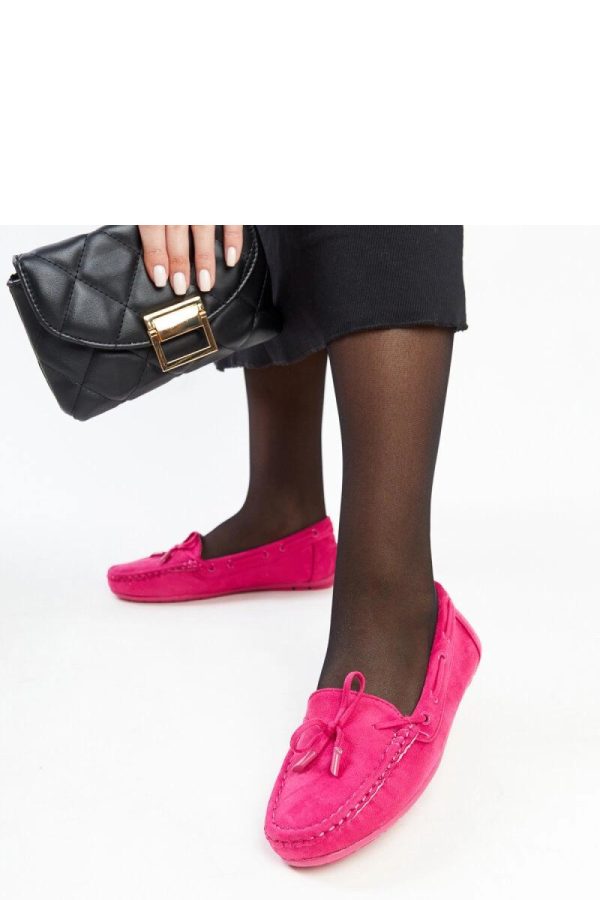 Pink Mocassin in Moccasins, Loafers with Fabric and Heel Height