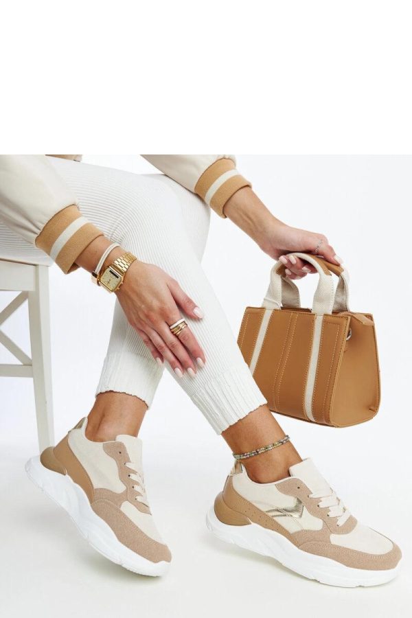 Brown Platform Sneakers in Women`s Athletic Shoes, Trainers, Sneakers with Fabric and Heel Height
