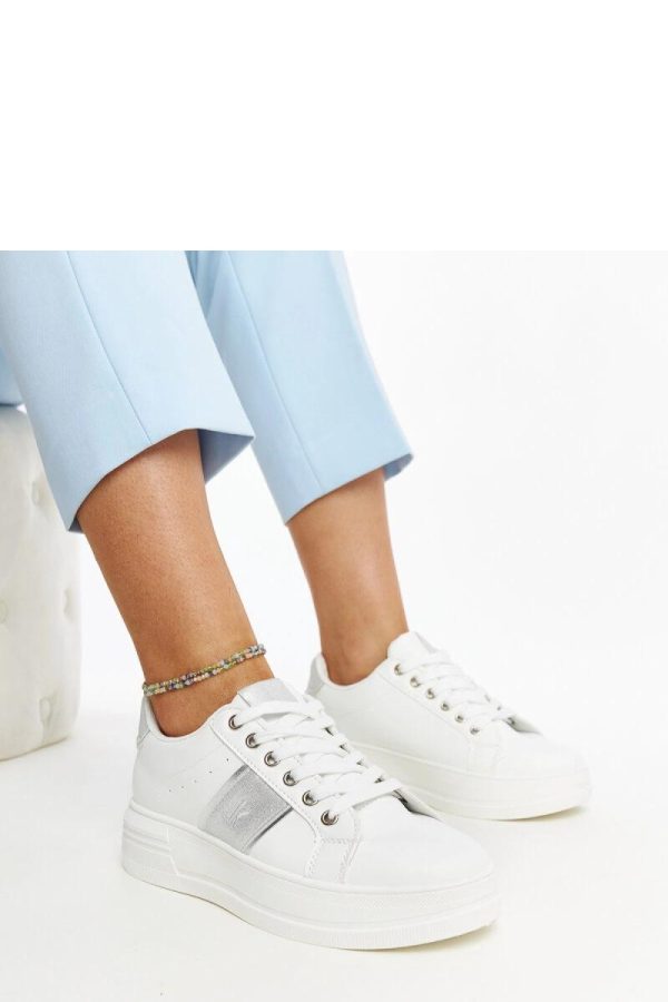 White Sport Shoes..Fabric and Heel Height