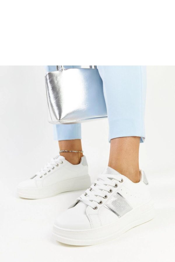 White Sport Shoes..Fabric and Heel Height
