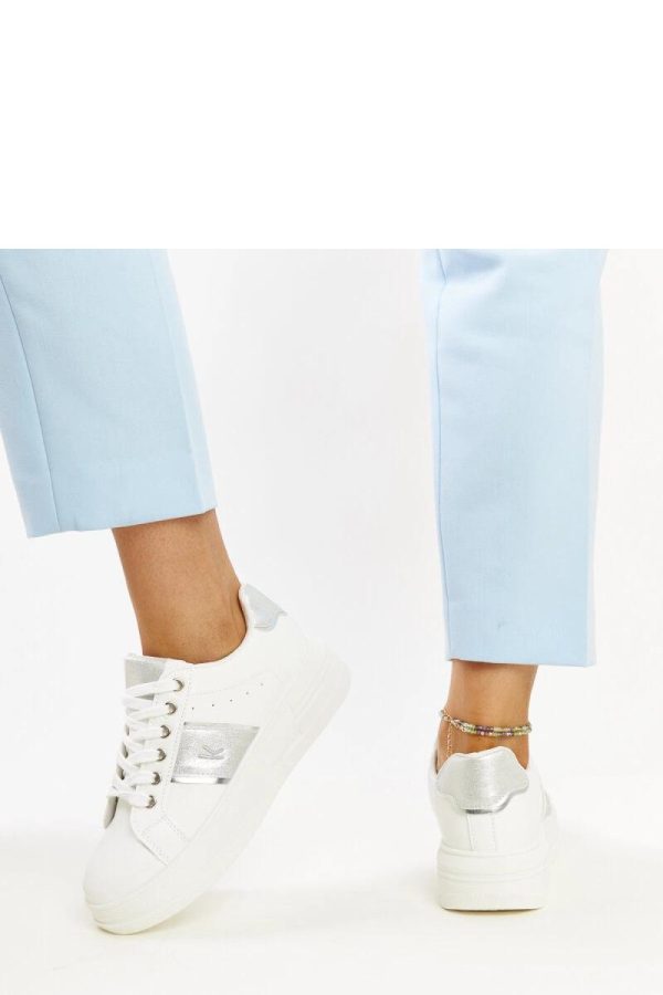 White Sport Shoes..Fabric and Heel Height