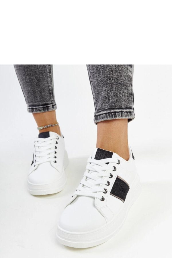 White Sport Shoes in Women`s Athletic Shoes, Trainers, Sneakers with Fabric and Heel Height