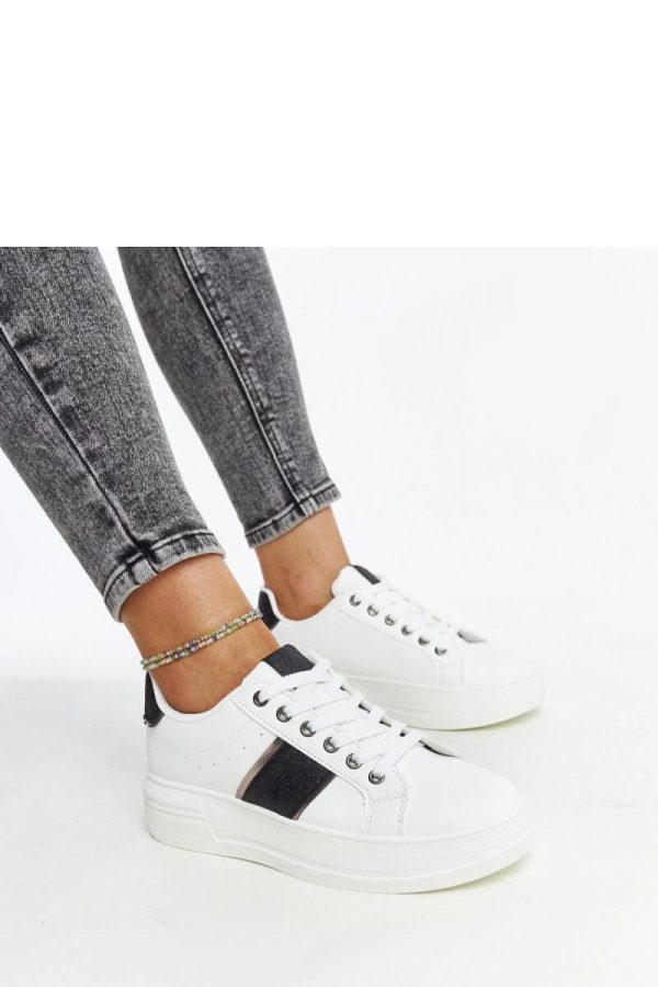 White Sport Shoes in Women`s Athletic Shoes, Trainers, Sneakers with Fabric and Heel Height