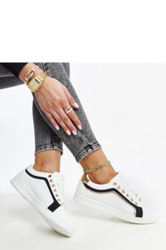 White Platform Sneakers in Women`s Athletic Shoes, Trainers, Sneakers with Fabric and Heel Height