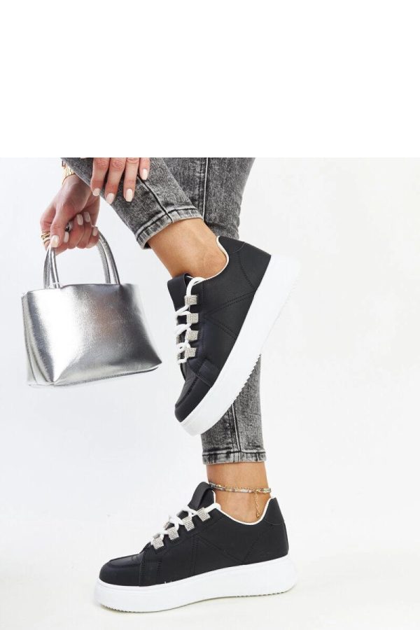 Black Sport Shoes in Women`s Athletic Shoes, Trainers, Sneakers with Fabric and Heel Height