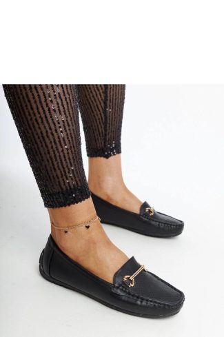 Black Mocassin in Moccasins, Loafers with Fabric and Heel Height