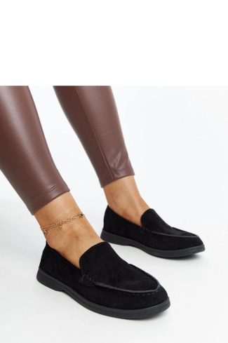 1061063 Black Mocassin in Moccasins, Loafers with Fabric and Heel Height